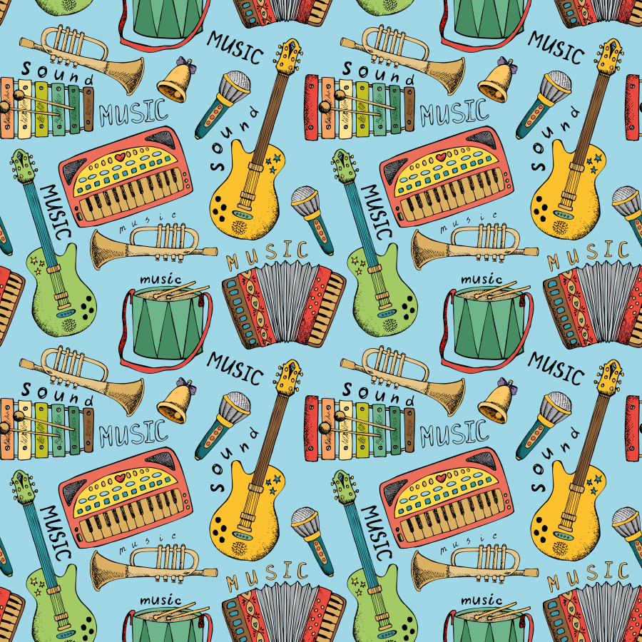 Pvc halı neşeli müzik aletleri - TenStickers
