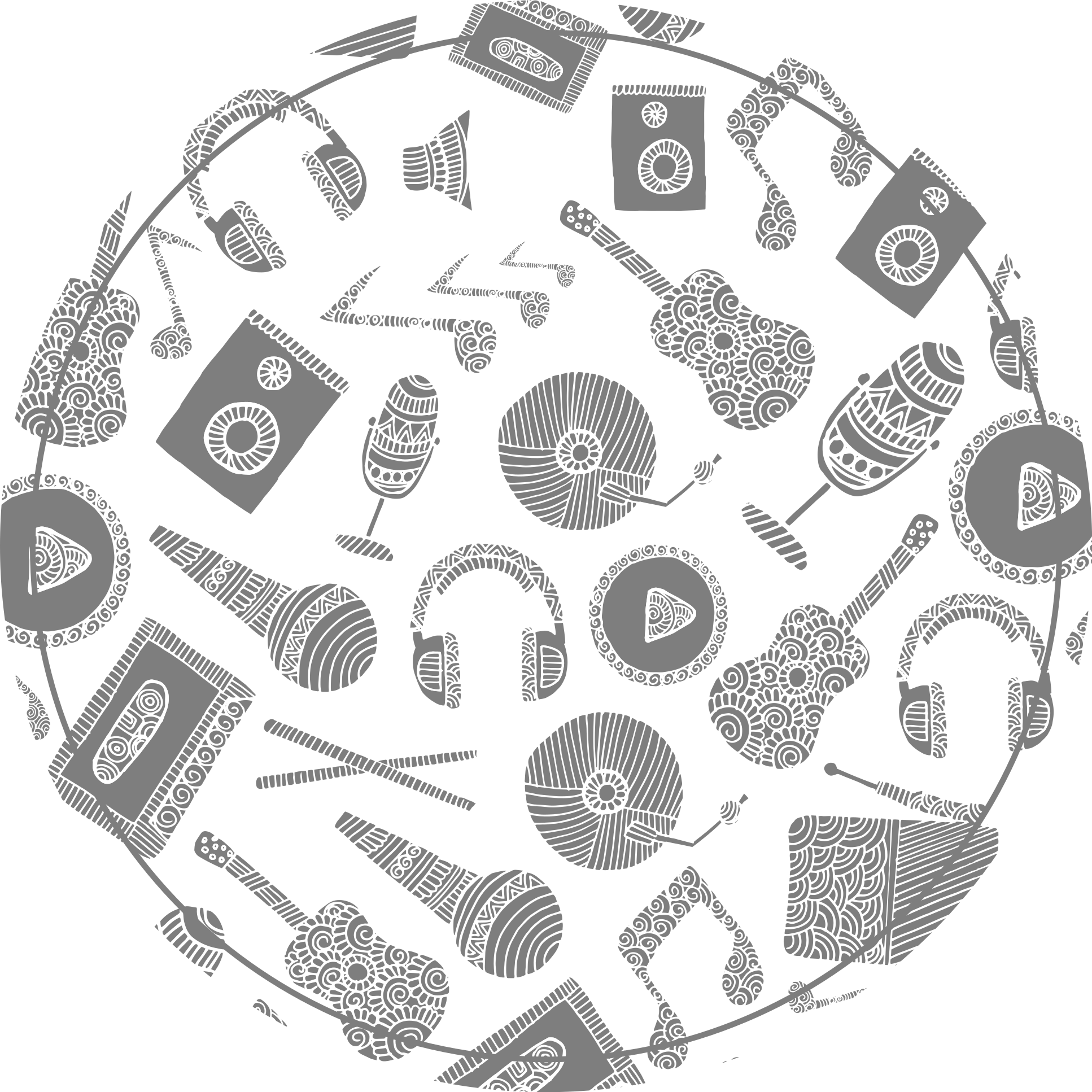 Müzik aleti desenleri pvc halı - TenStickers