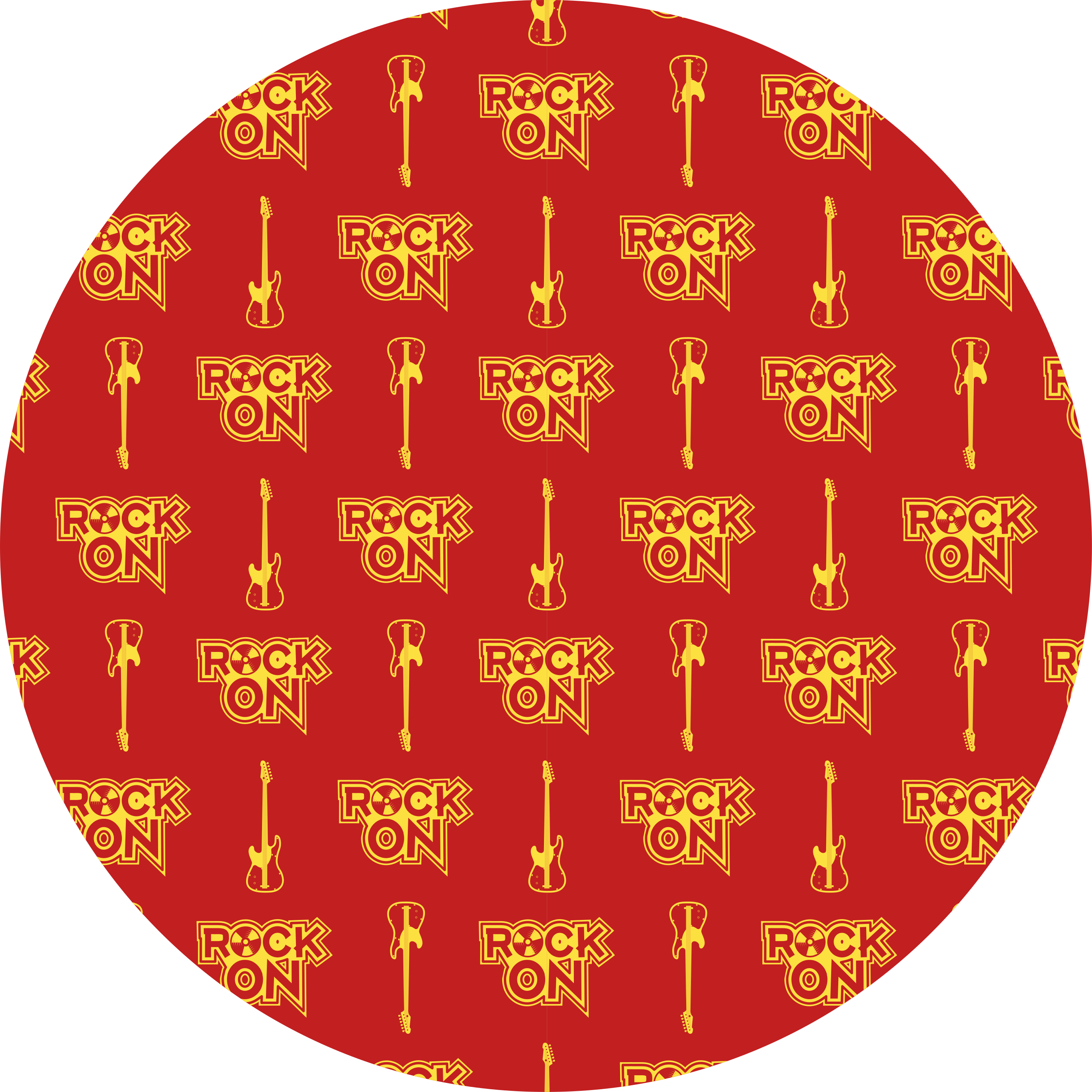 Retro gitar dairesel halı ile müzik deseni - TenStickers