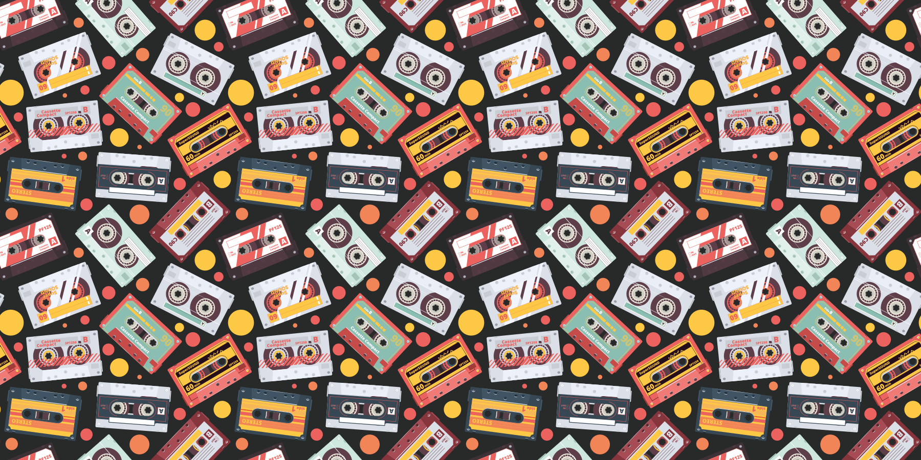 Pvc halı vintage ses kasetleri - TenStickers