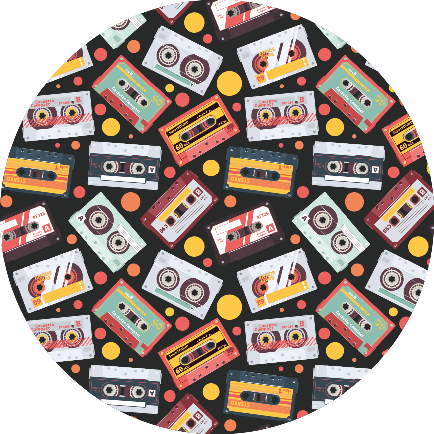 Vintage pvc halı kaset tarzı desen - TenStickers