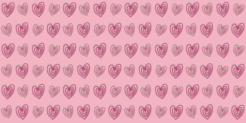 Doodle kalpler pembe desen dikdörtgen halı - TenStickers