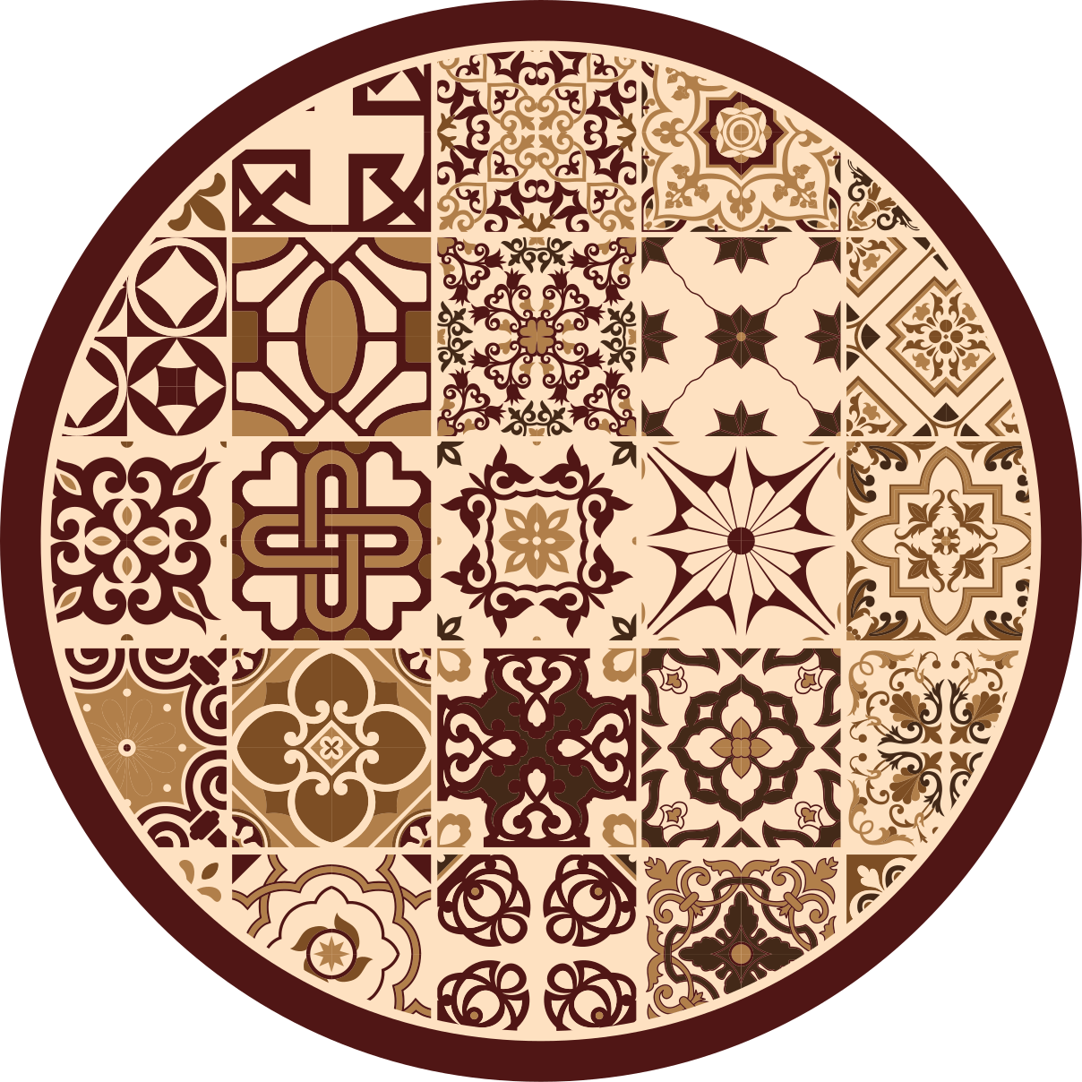 Kahverengi İspanyol tarzı fayans banyo döşeme - TenStickers