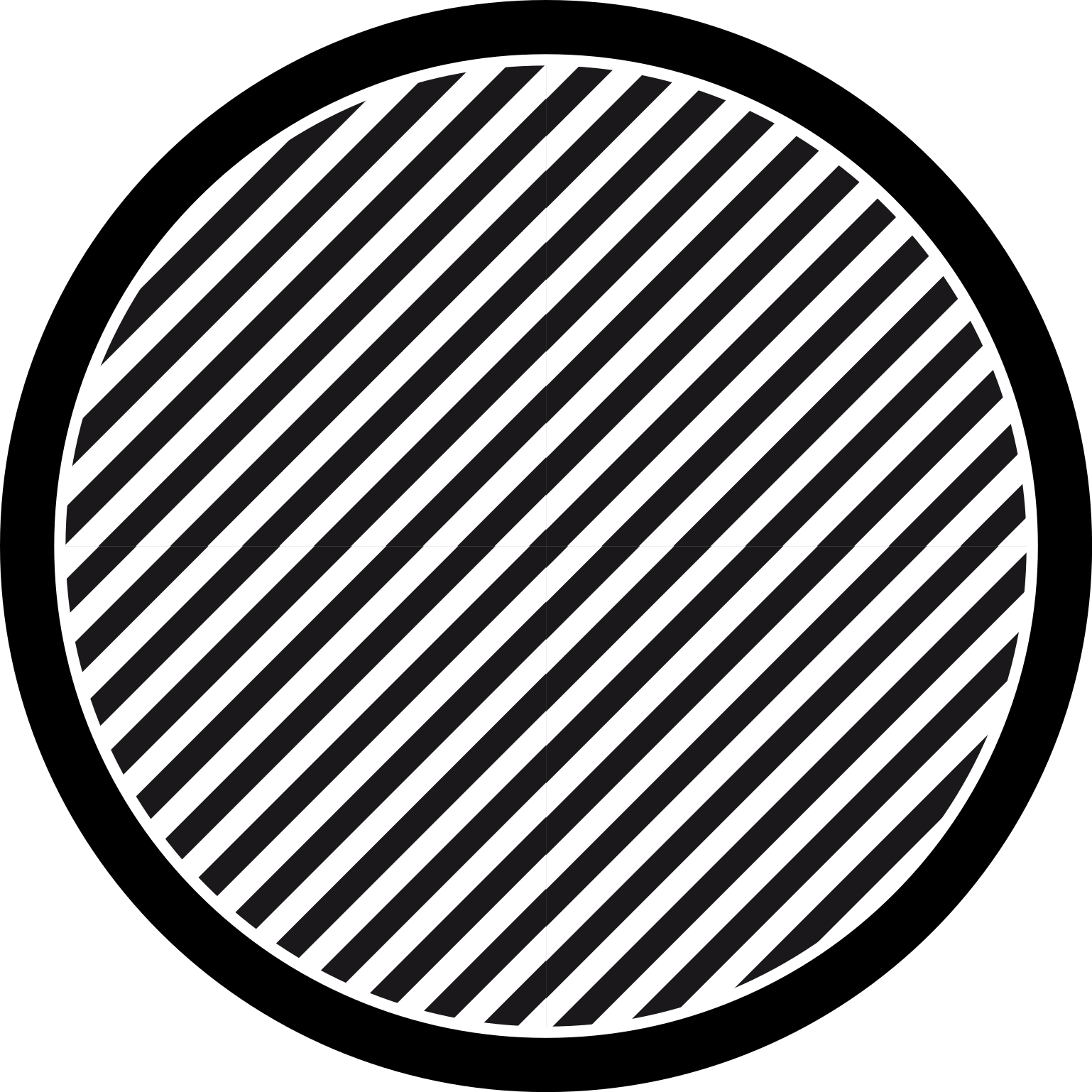 çapraz siyah beyaz desen dairesel halı - TenStickers