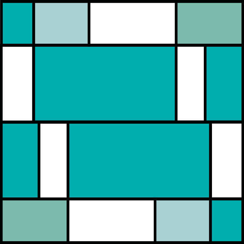 Mavi mondrian fayansları geometrik pvc halı - TenStickers