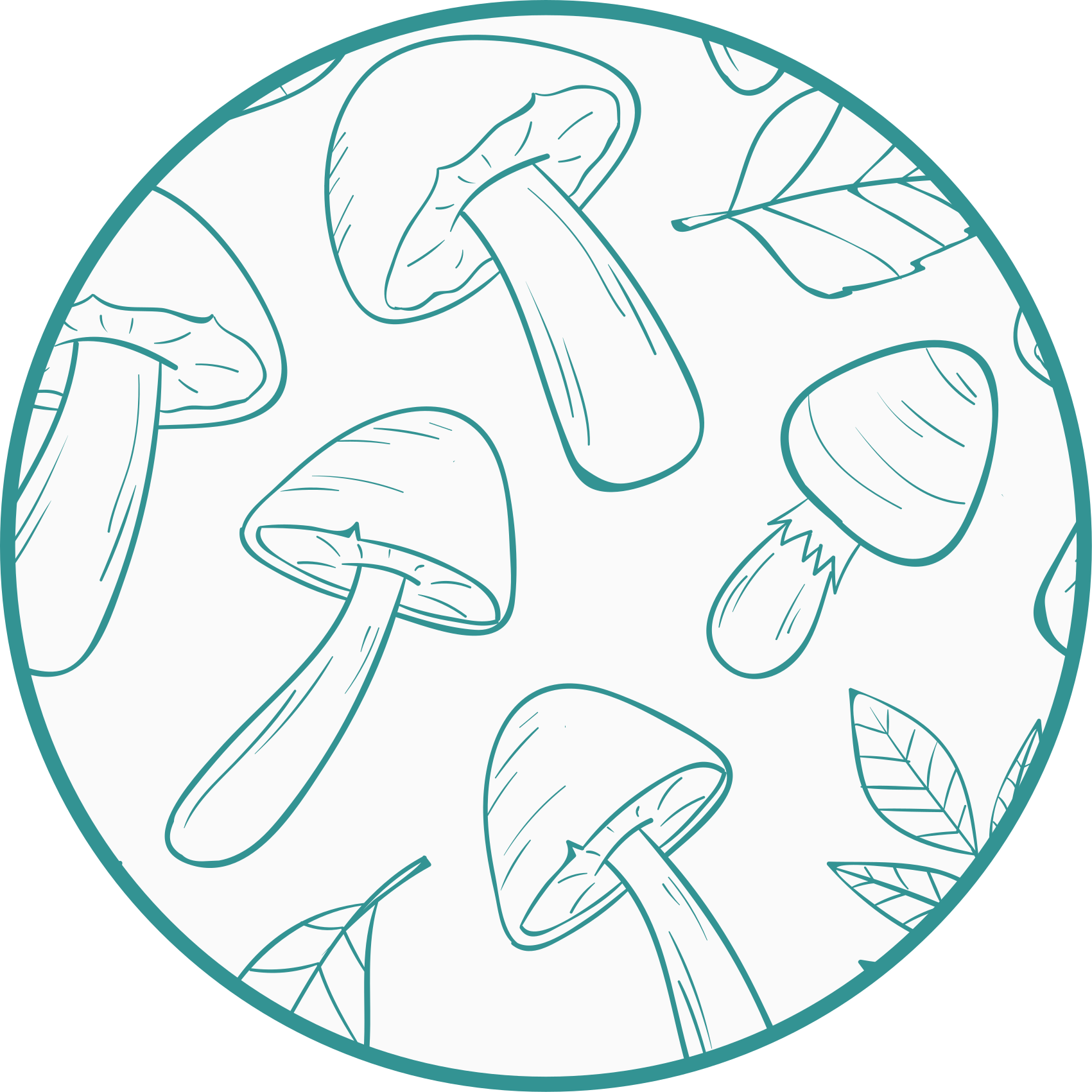 Mantar yaprağı motifi doğa pvc halı - TenStickers