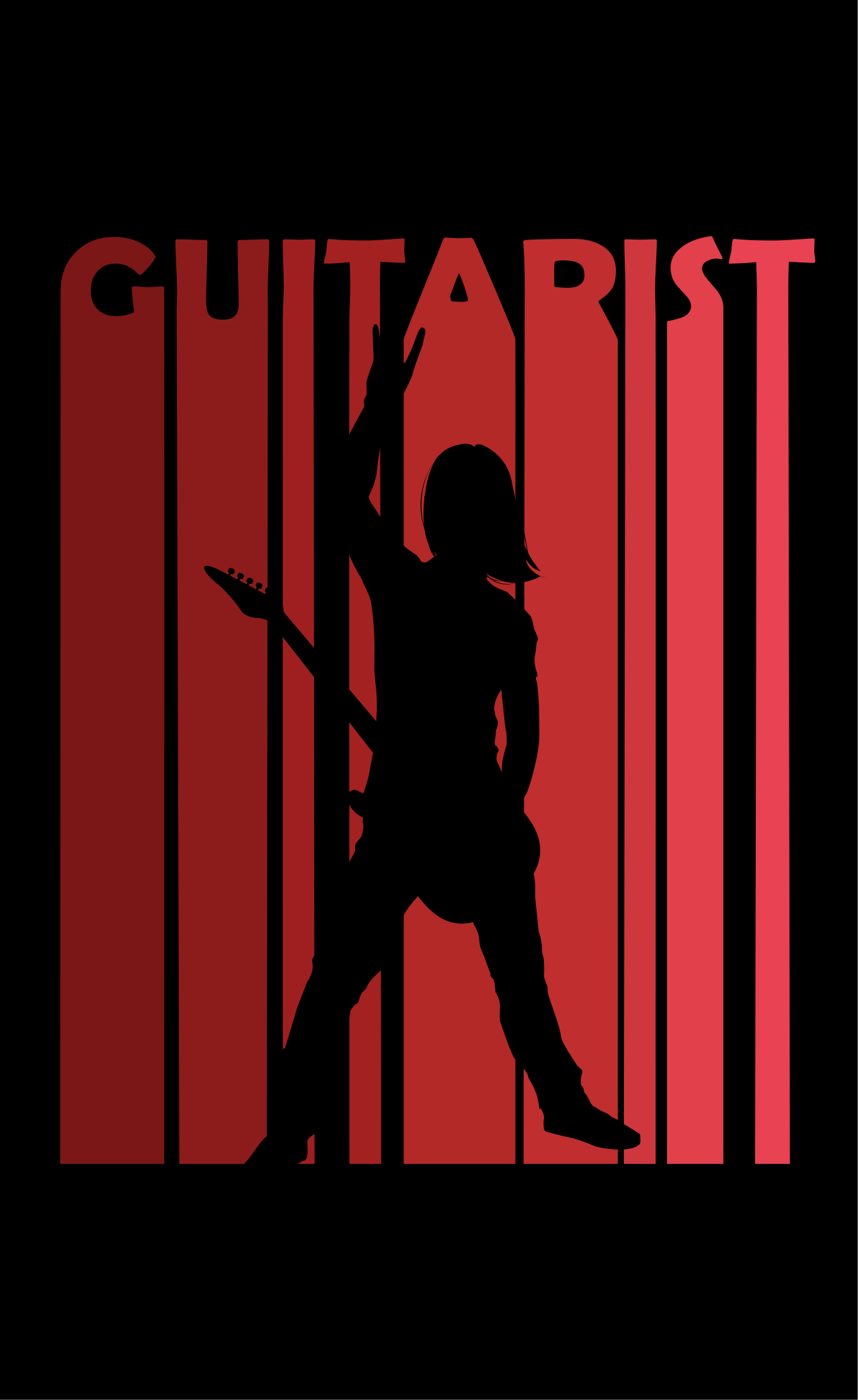 Gitarist silüeti doku pvc halı - TenStickers