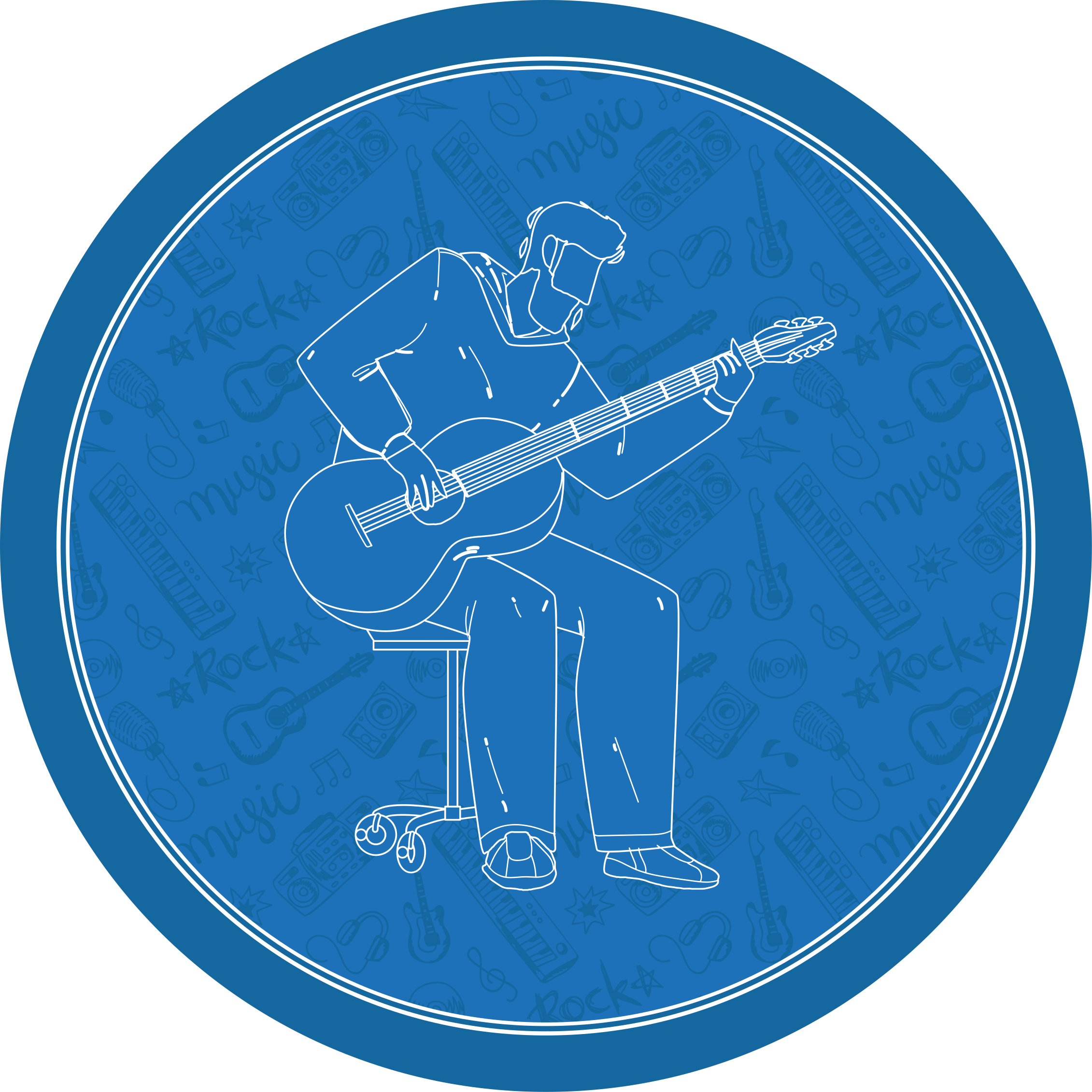 Müzikal titreşimler doku pvc halı - TenStickers