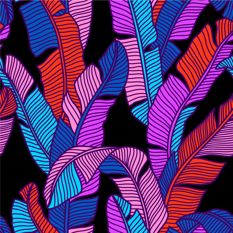 Canlı yaprak desenleri çiçekler ve bitkiler pvc halı - TenStickers