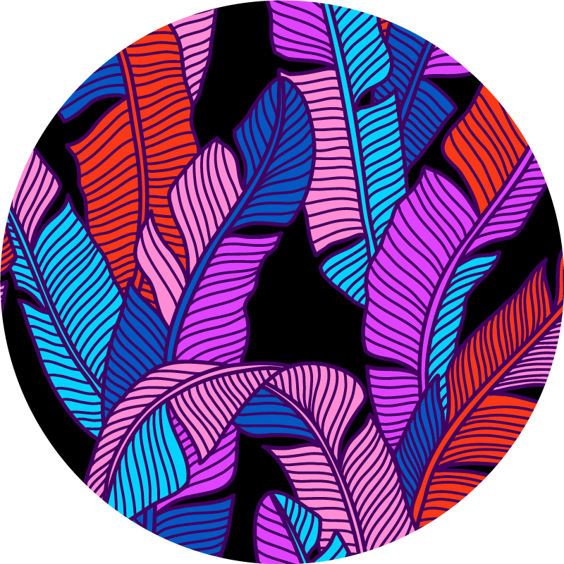 Canlı yaprak elementleri çiçekler ve bitkiler pvc halı - TenStickers