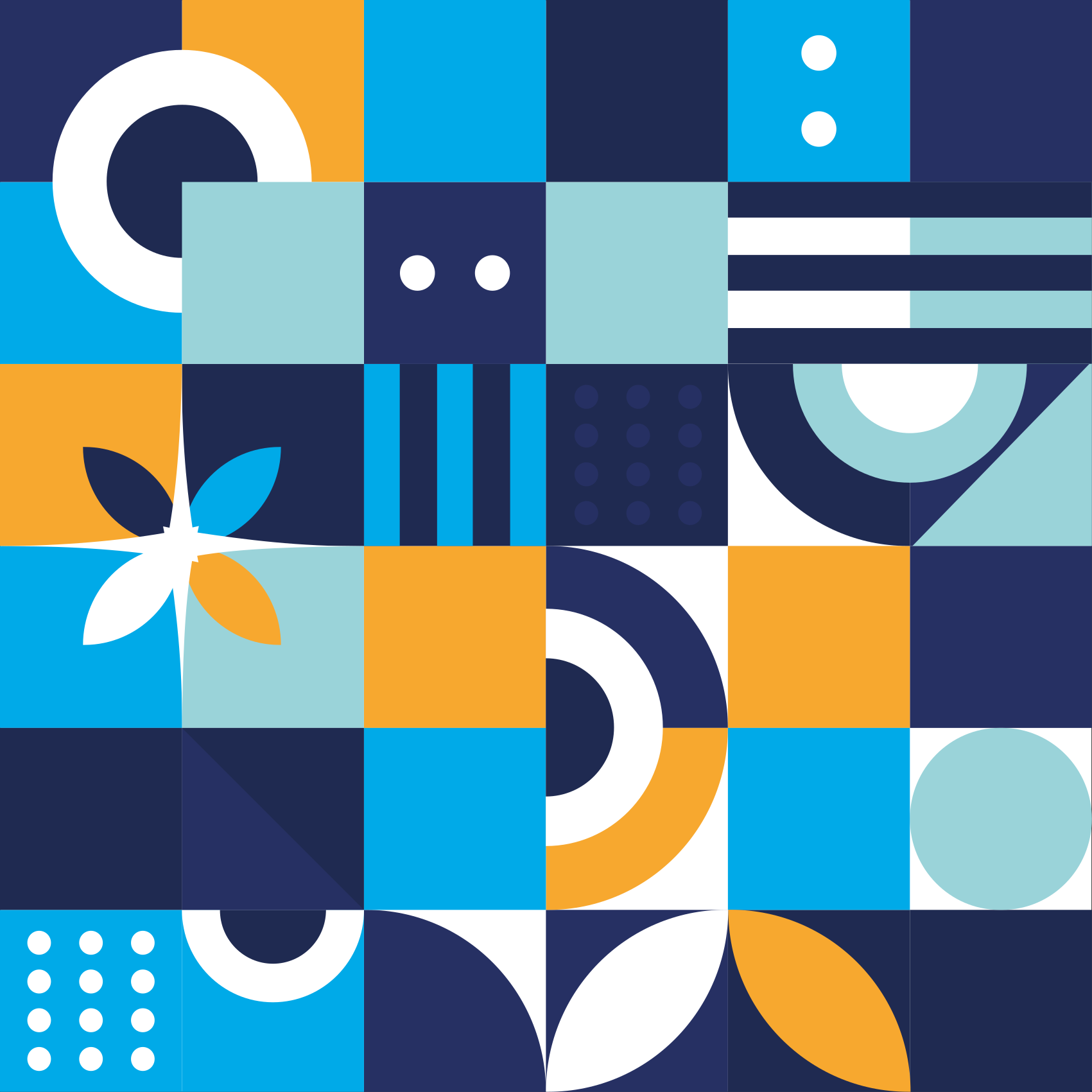 Mavi geometrik tasarım etnik kilim - TenStickers