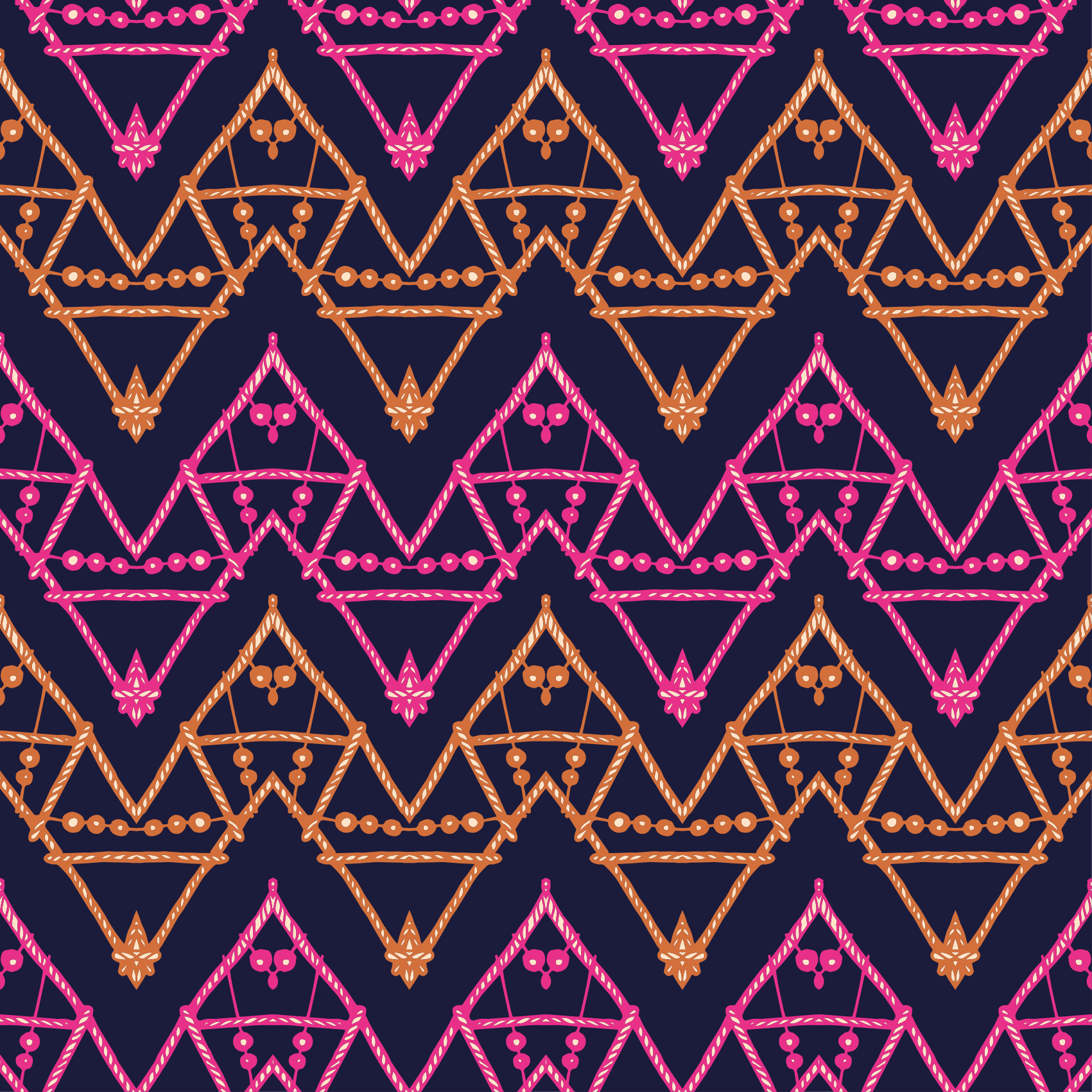 Koyu mavi ve pembe İskandinav tasarımı etnik halı - TenStickers