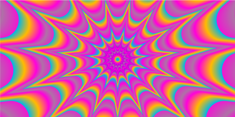 Psychedelic optik retro yıldız dikdörtgen halı - TenStickers