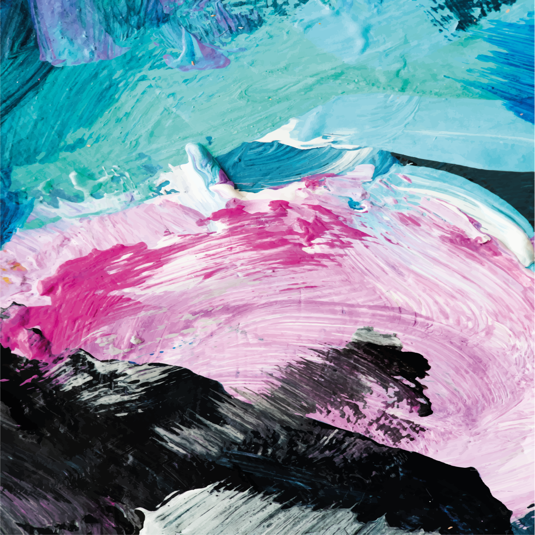 Renkli soyut yağlı boya kare vinil halı - TenStickers