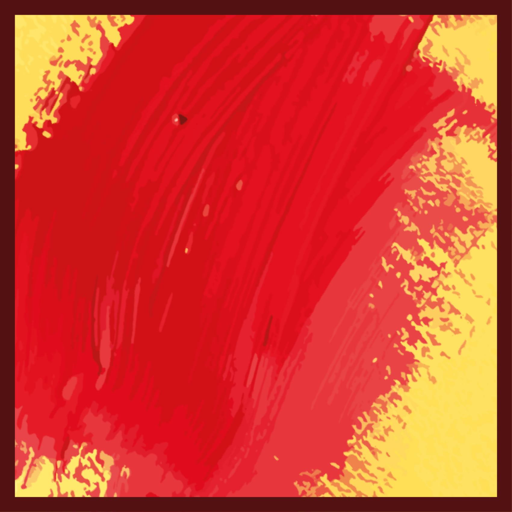 Kırmızı boya sarı arka plan kare vinil halı - TenStickers