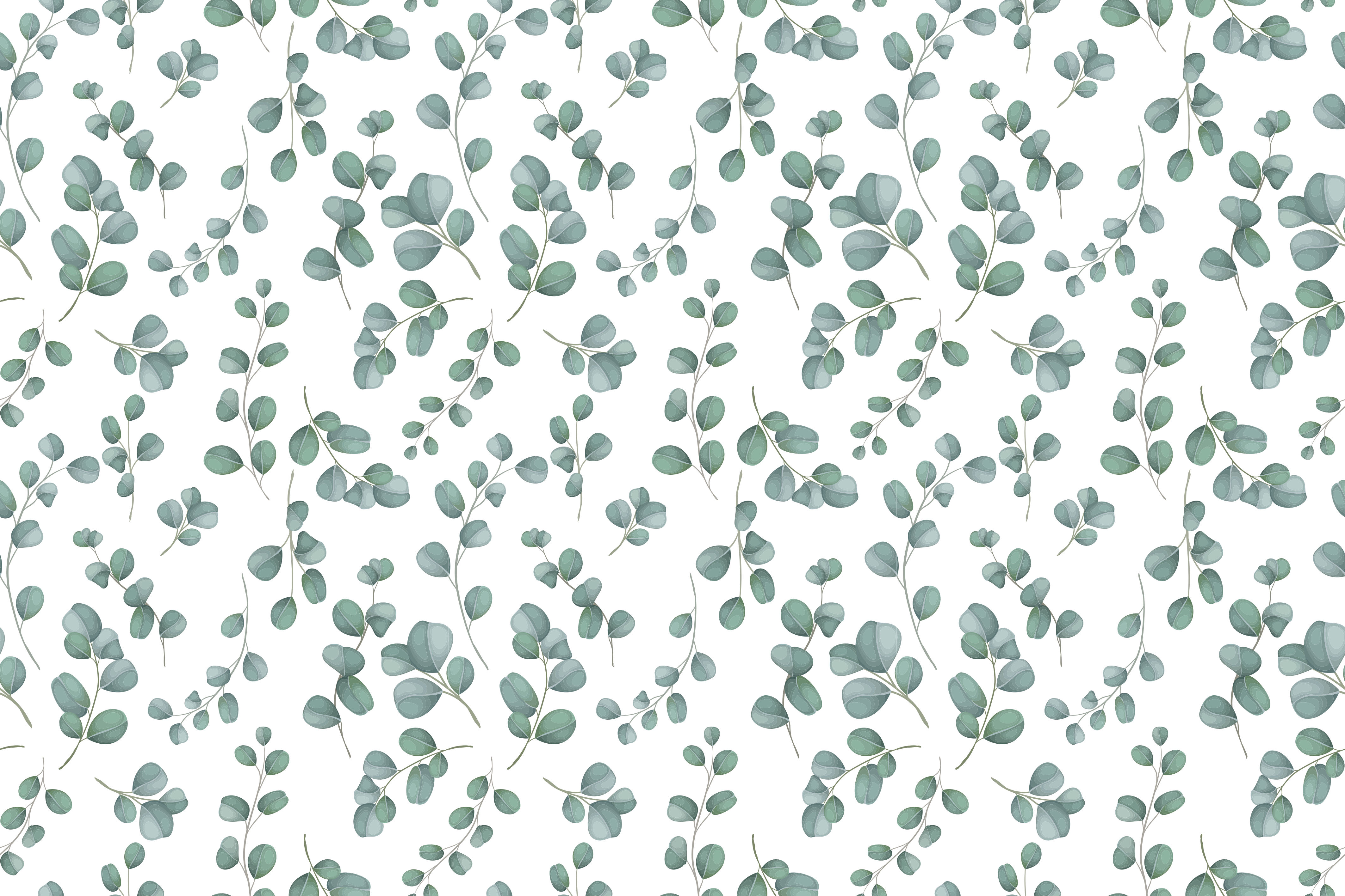 Zarif yeşillik deseni çiçekler ve bitkiler pvc halı - TenStickers