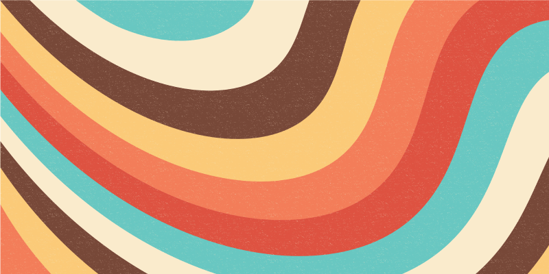 Retro dalga deseni modern pvc halı - TenStickers