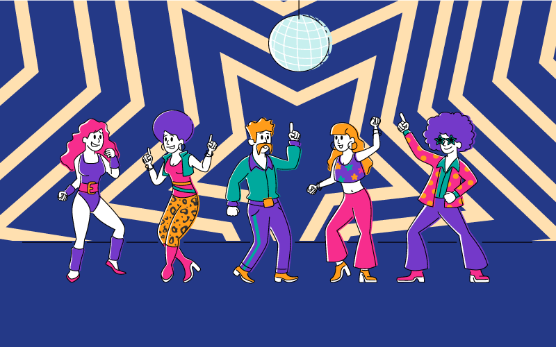 Gece kulübü yatak odası halısında dans eden insanlar - TenStickers