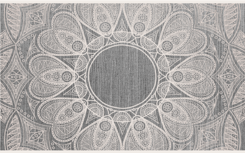 Gri etnik el işi tasarım doku halı - TenStickers