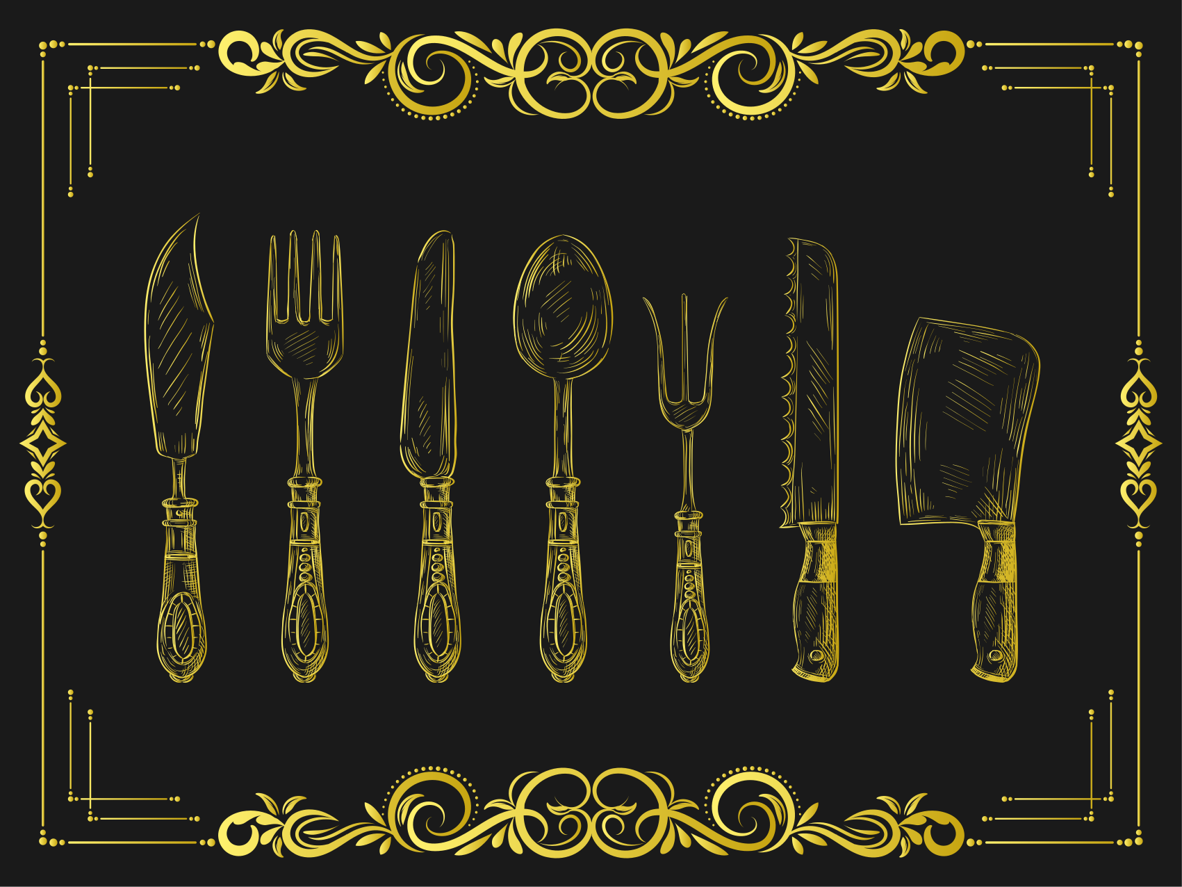 Mutfak pvc halı - mutfak aletleri tasarımı - TenStickers