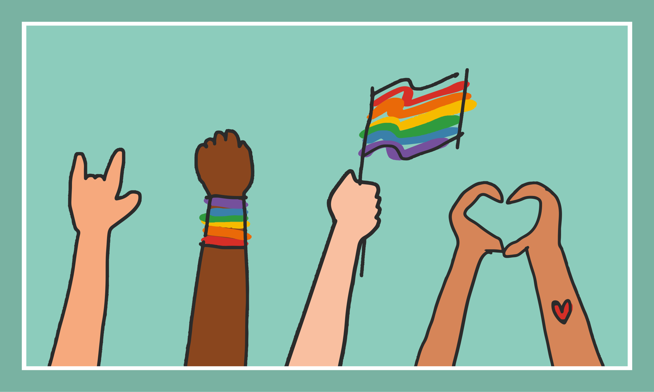 çeşitli eller yukarı etkinlikler pvc halı - TenStickers