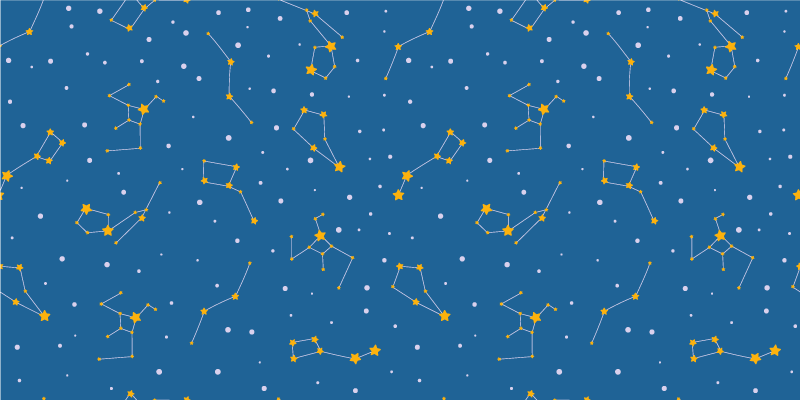 Gökyüzü grafik yıldız vinil halı üzerinde takımyıldızları - TenStickers