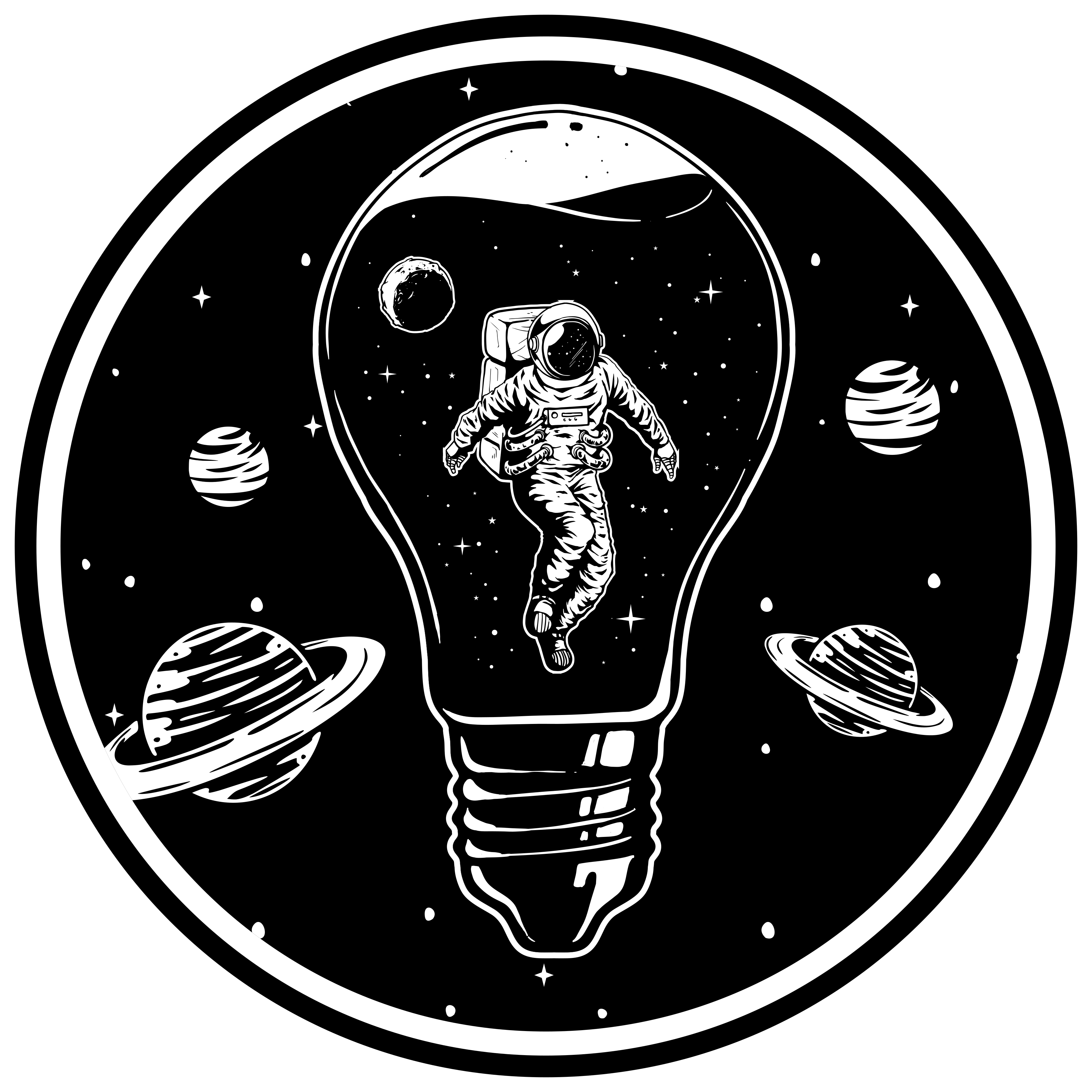 Bir astronot oturma odası halısı çizimi - TenStickers