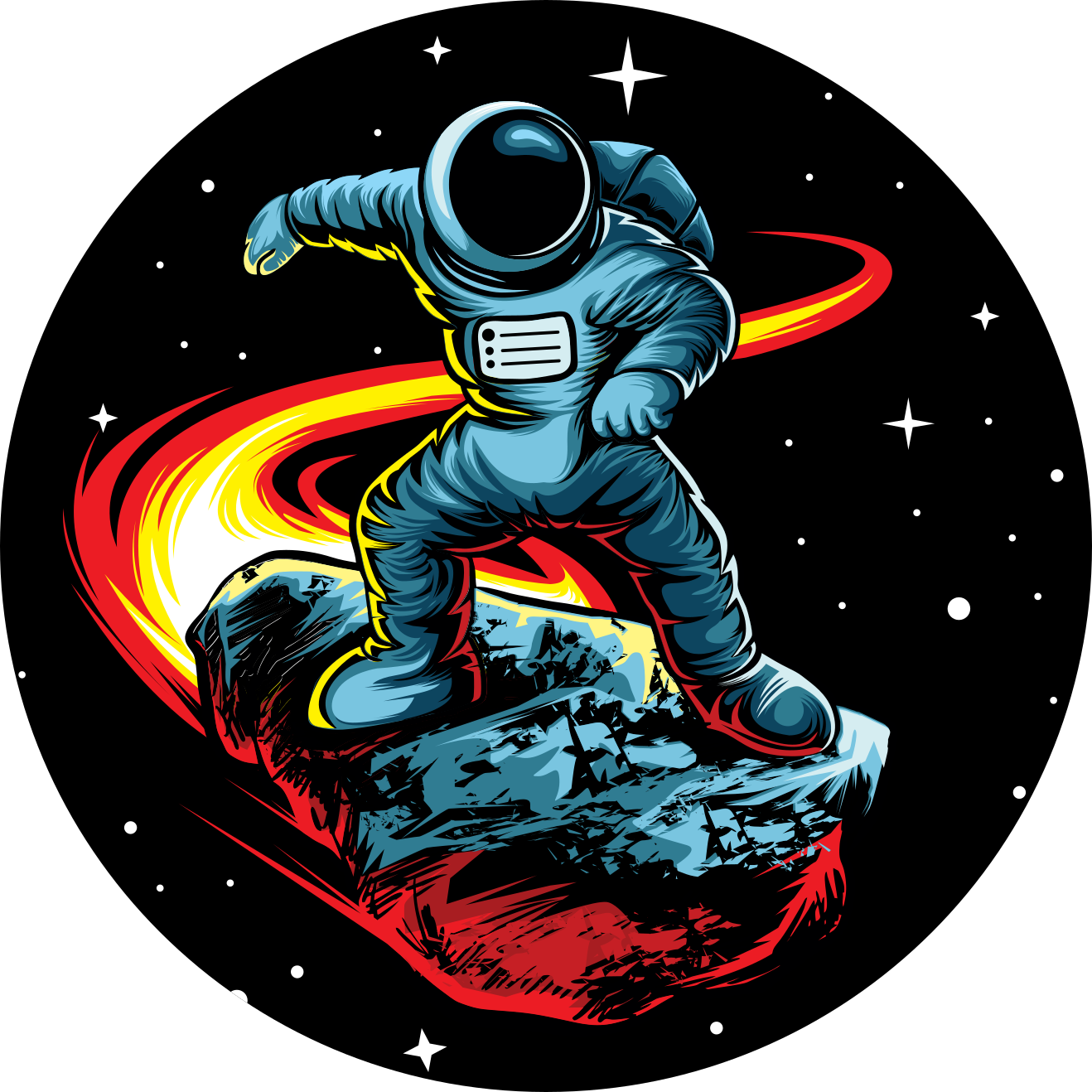 Meteor oturma odası halısı ile astronot - TenStickers
