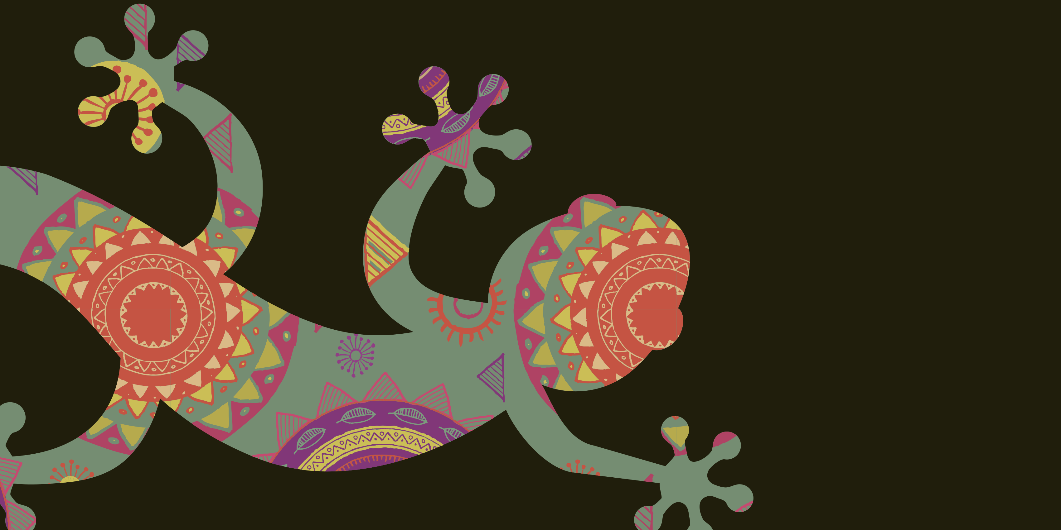 Renkli geometrik kertenkele mandala pvc halı - TenStickers