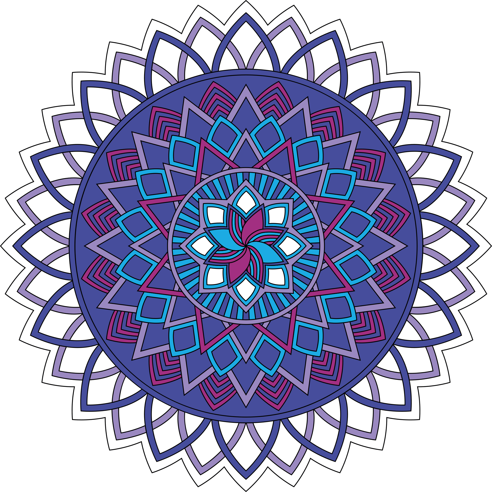 Karmaşık çiçek aranjmanı mandala pvc halı - TenStickers