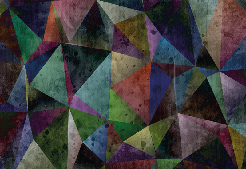 Renkli üçgen mozaik geometrik pvc halı - TenStickers