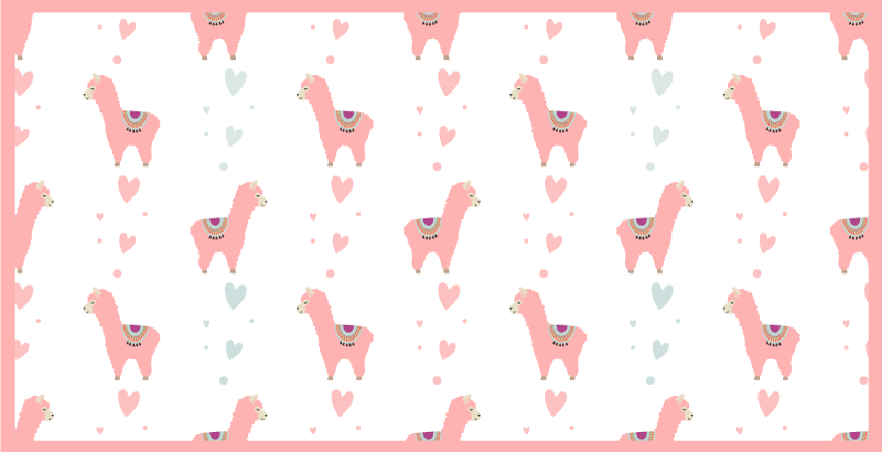 Lama aşk deseni bebek pvc halı - TenStickers