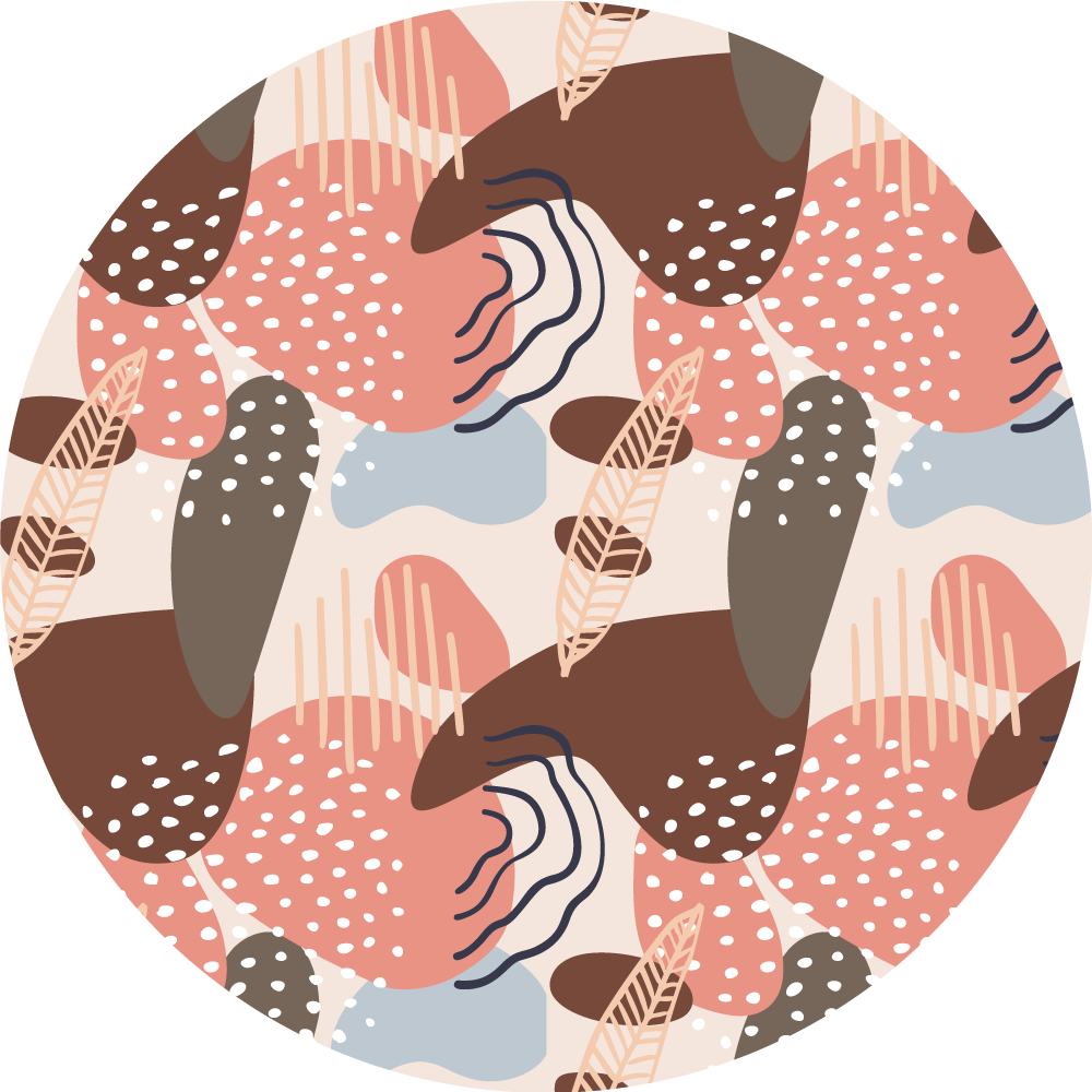 Soyut mantar desen çiçek halı - TenStickers