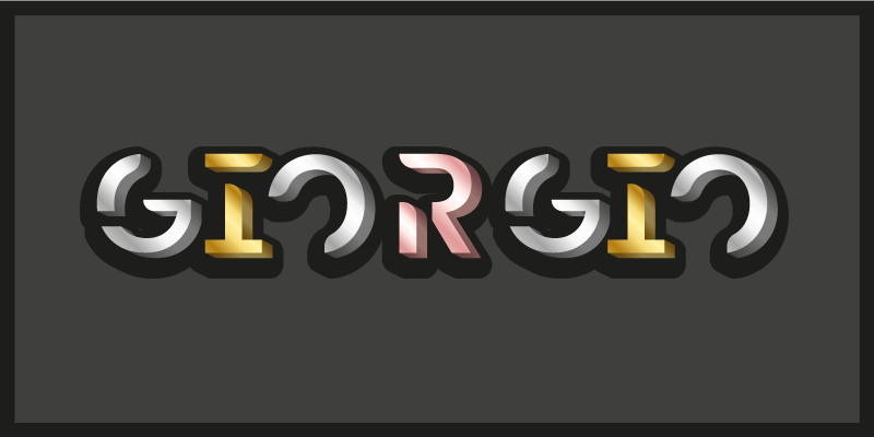 3d mockup gümüş altın yazı tipi kişiselleştirilmiş mat - TenStickers