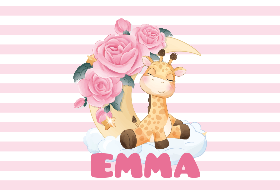 özel mutlu zürafa bebek pvc halı - TenStickers