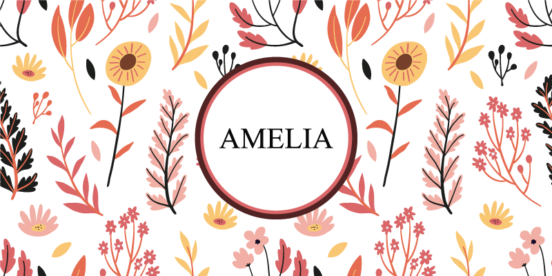 Doğa stili adı isimlerle pvc halı - TenStickers