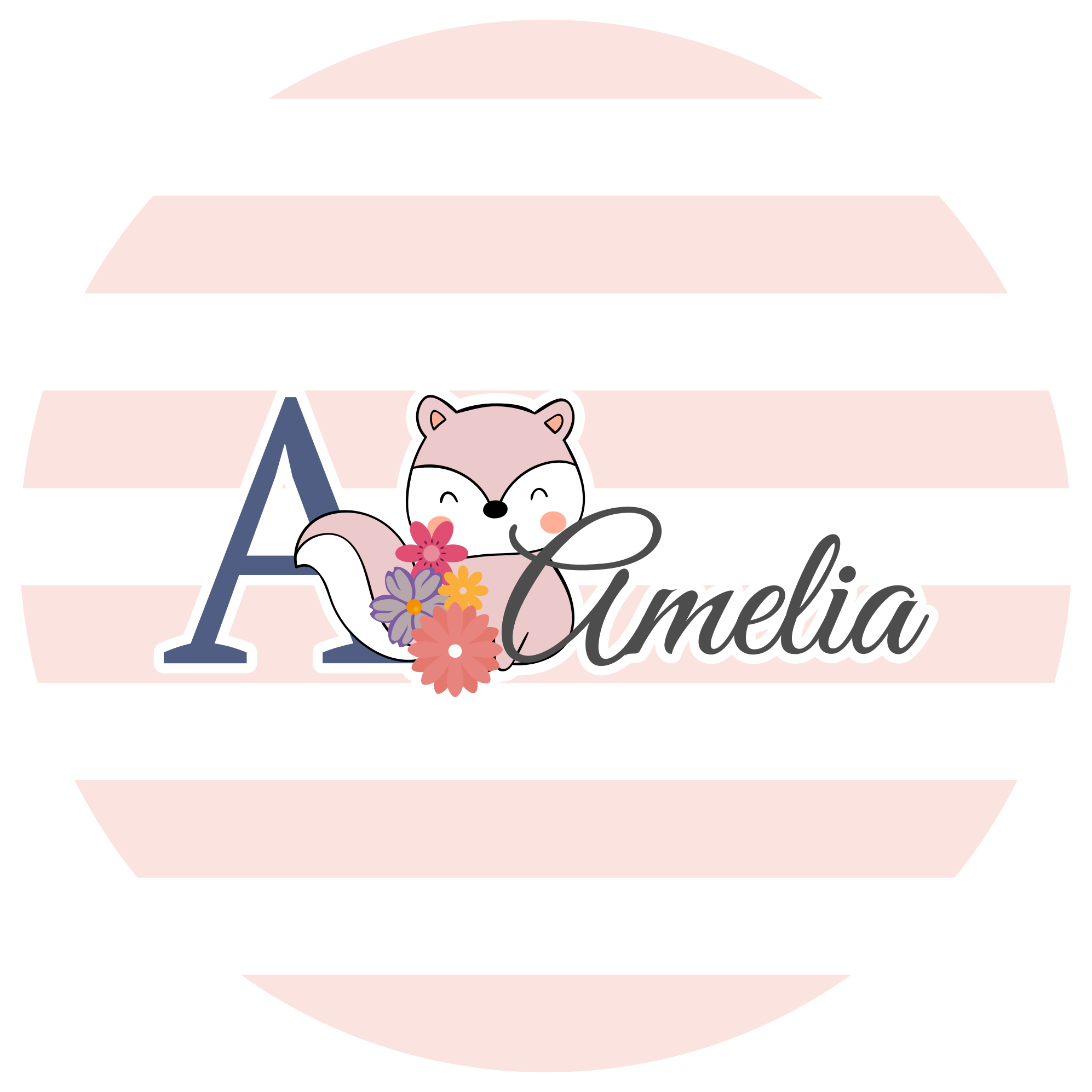 özelleştirilebilir tilki tasarımı isimlerle pvc halı - TenStickers