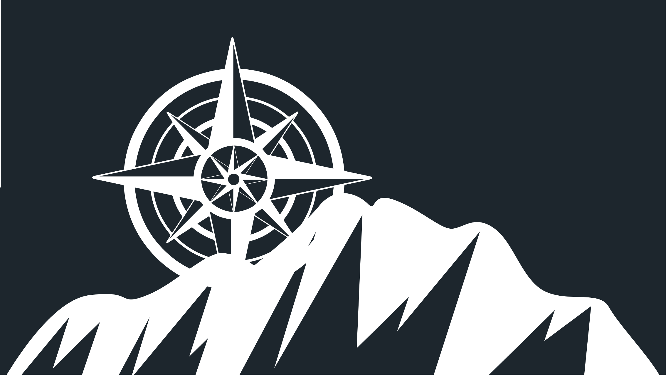 Pusula dağ sanat eseri modern pvc halı - TenStickers