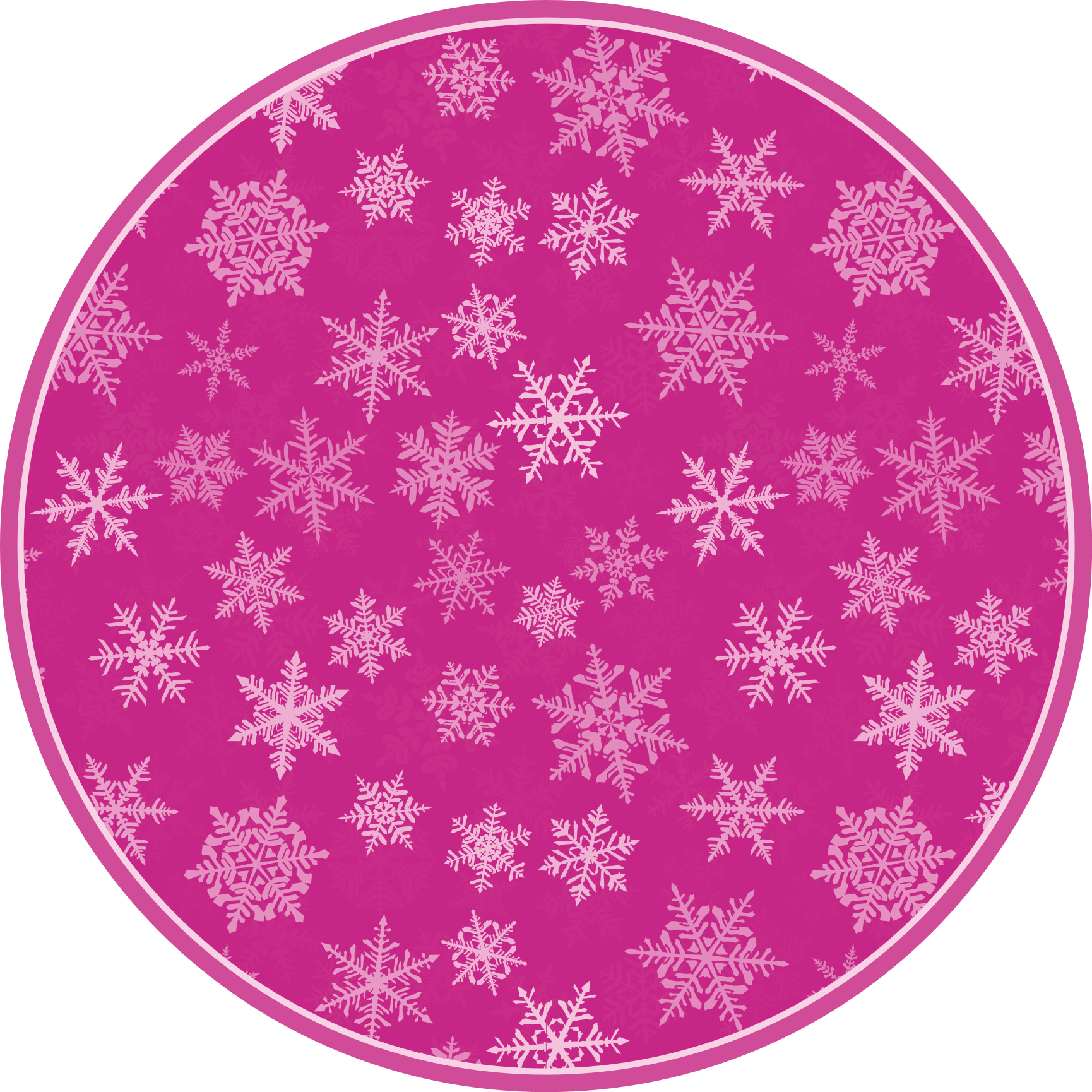 Pembe kar tanesi deseni Noel pvc halı - TenStickers