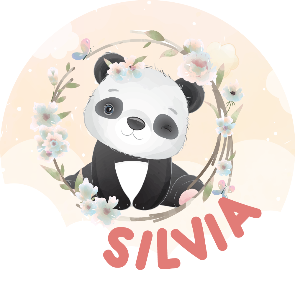 Adı kare vinil halı ile sevimli hayvanlar panda - TenStickers