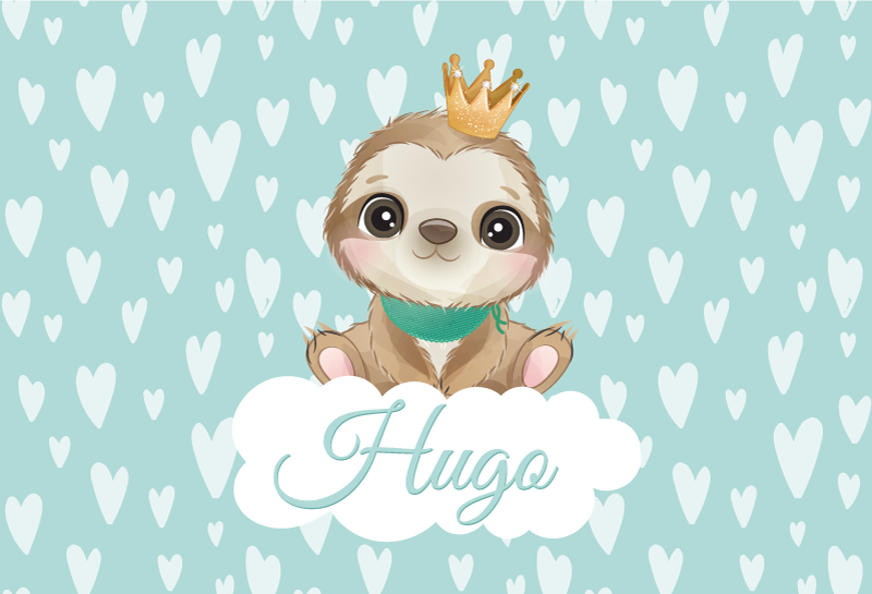 Bebek pvc halı kişiye özel bebek sloth - TenStickers