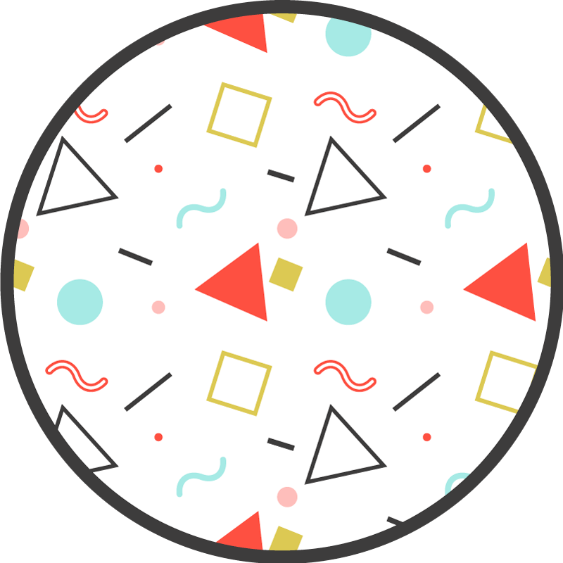 Geometrik pvc halı renkli geometrik Şekiller - TenStickers