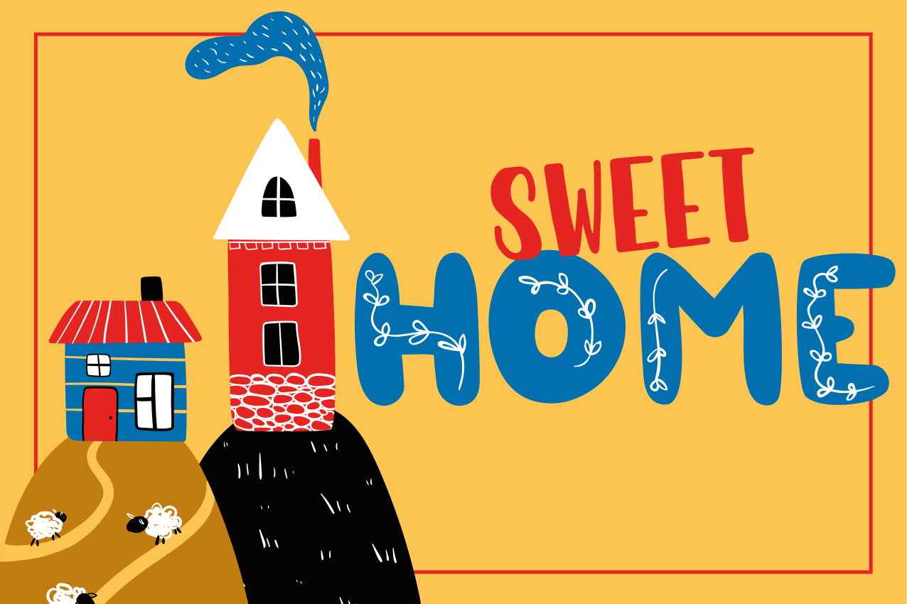 Büyülü ev modern halk sanatı giriş karoları - TenStickers