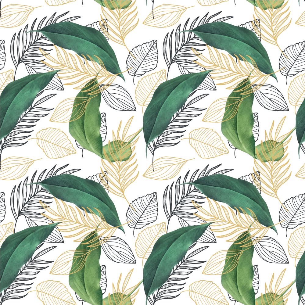 Sanat çizimleri çiçek halı ile yaprakları - TenStickers