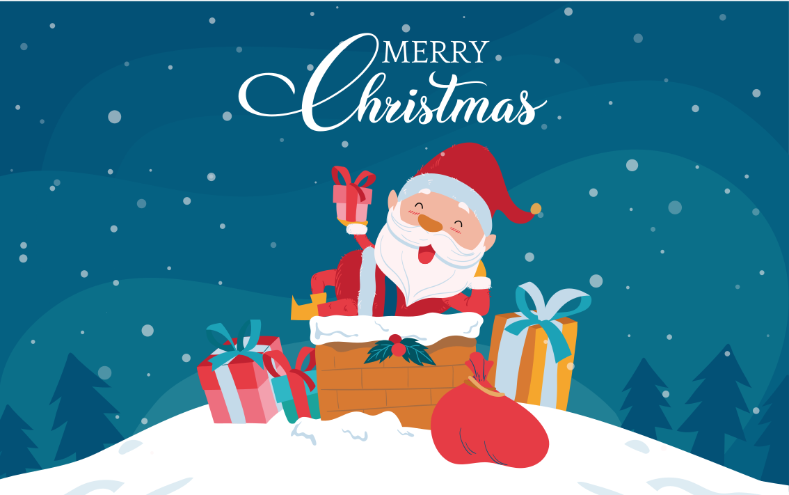 Noel pvc halı - neşeli noel baba atmosferi - TenStickers