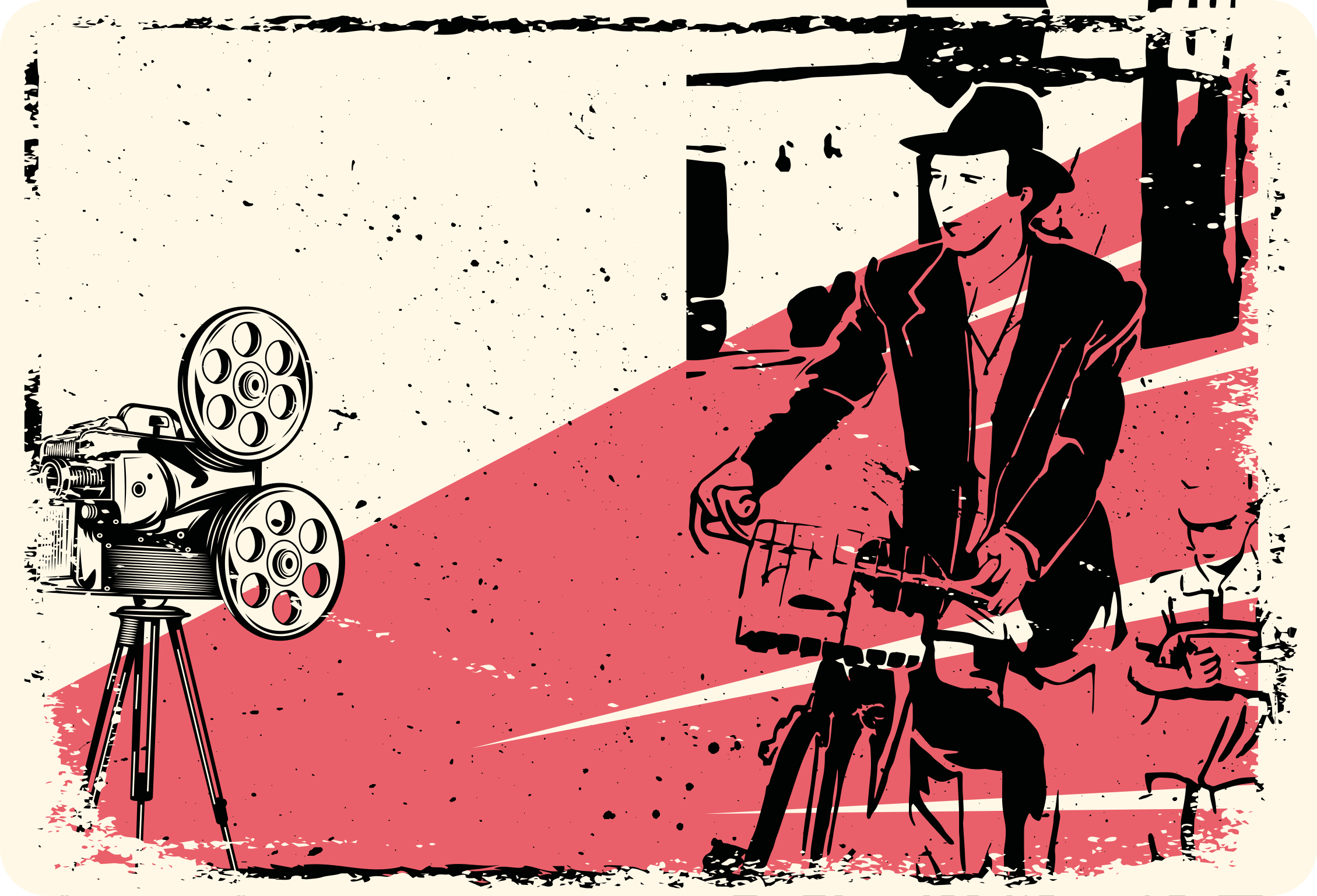 Klasik film sahnesi vintage pvc halı - TenStickers