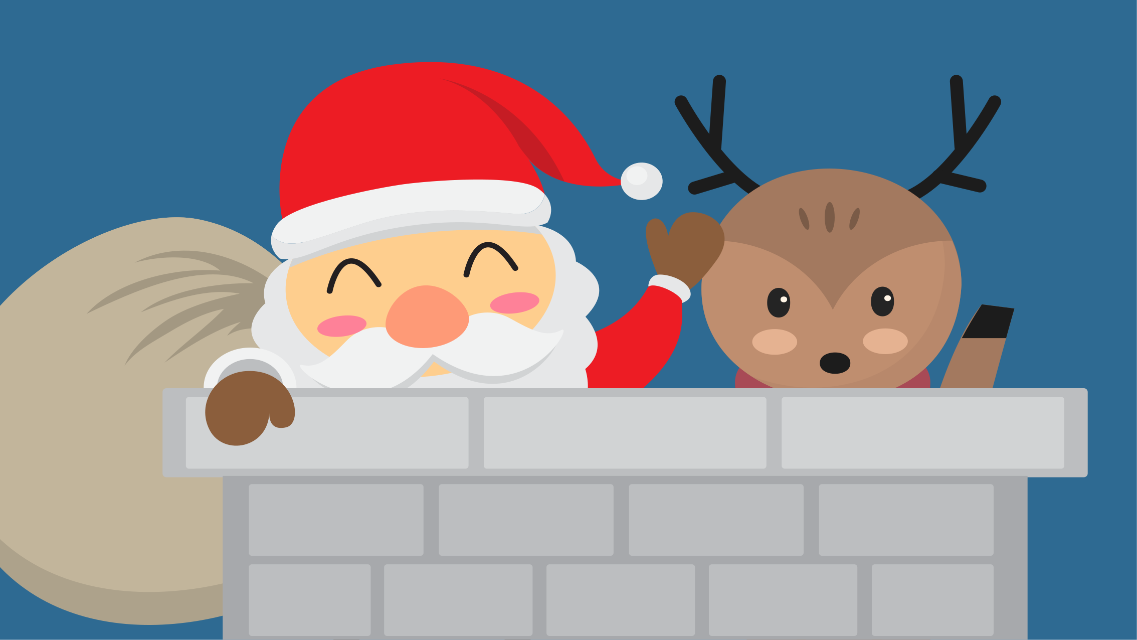 Noel pvc halı neşeli noel baba manzarası - TenStickers