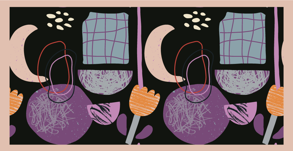 Menekşe kolaj soyutlama modern kilim - TenStickers