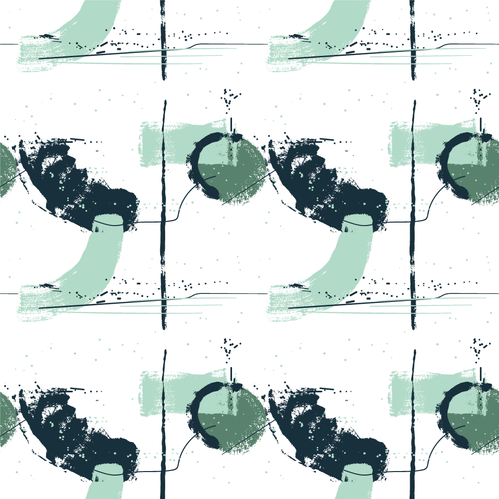 Turkuaz şekiller soyutlama modern halı - TenStickers