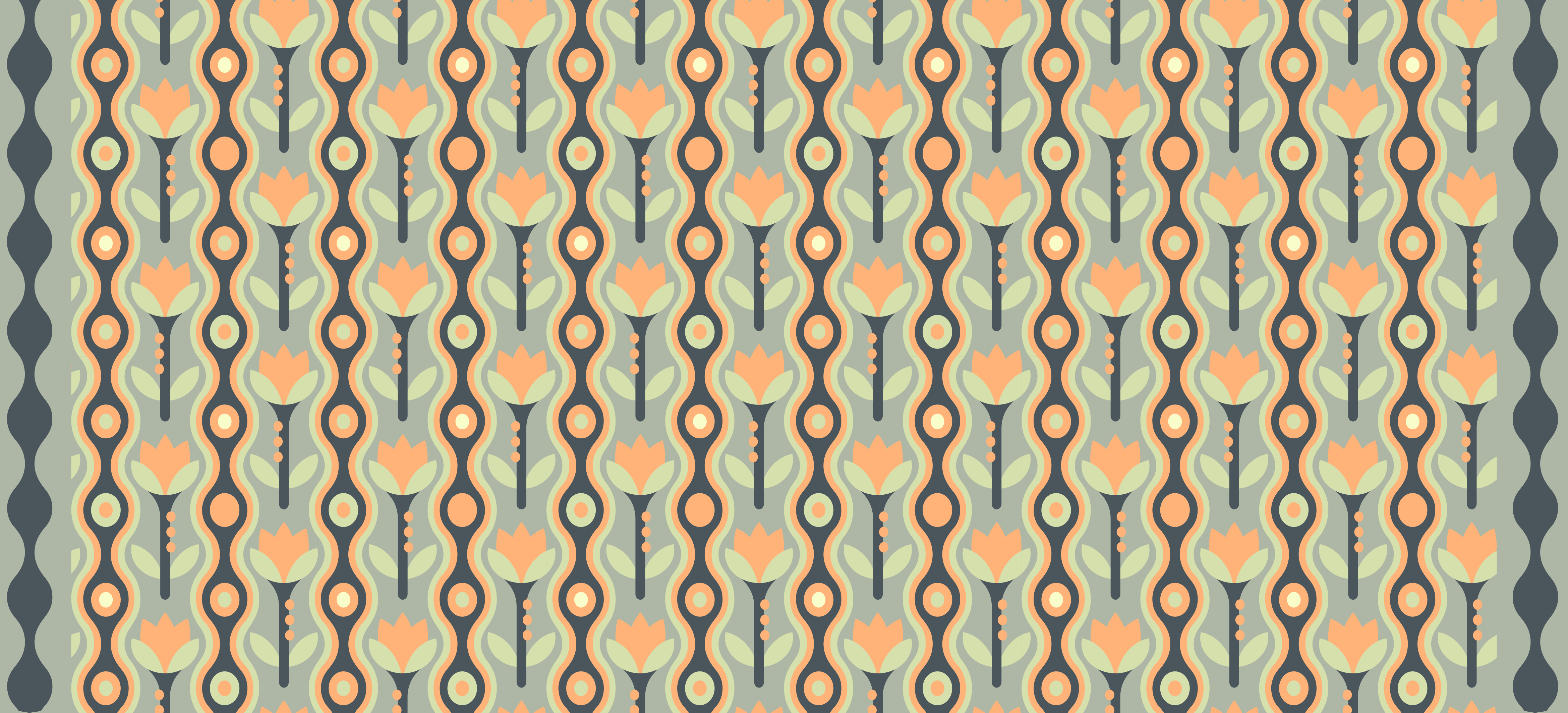 Turuncu düzensiz çiçekli kilim - TenStickers